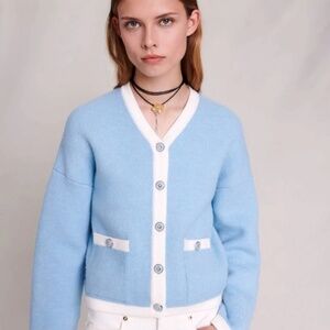 Maje Sweater, Blue Chair